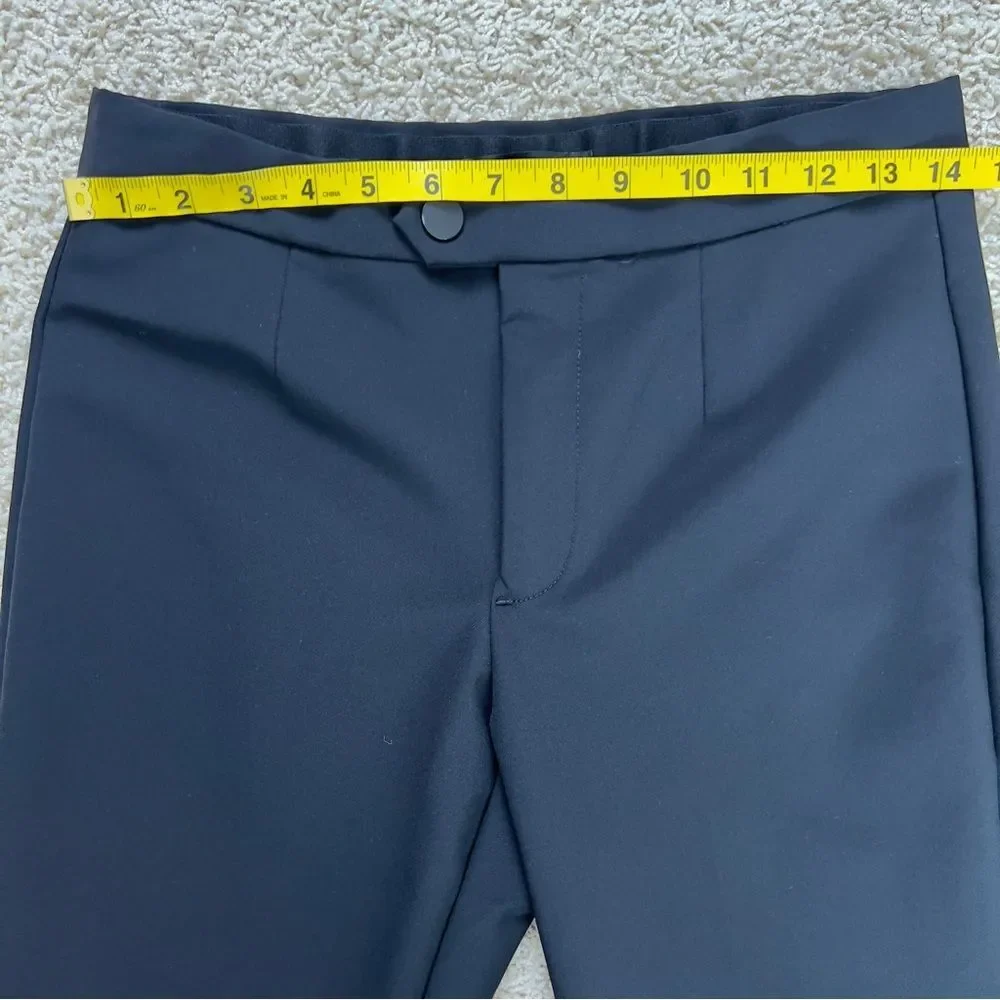 BANANA REPUBLIC EUC Nylon Dress Pants Slacks Straight Leg Trousers Black Size 4L